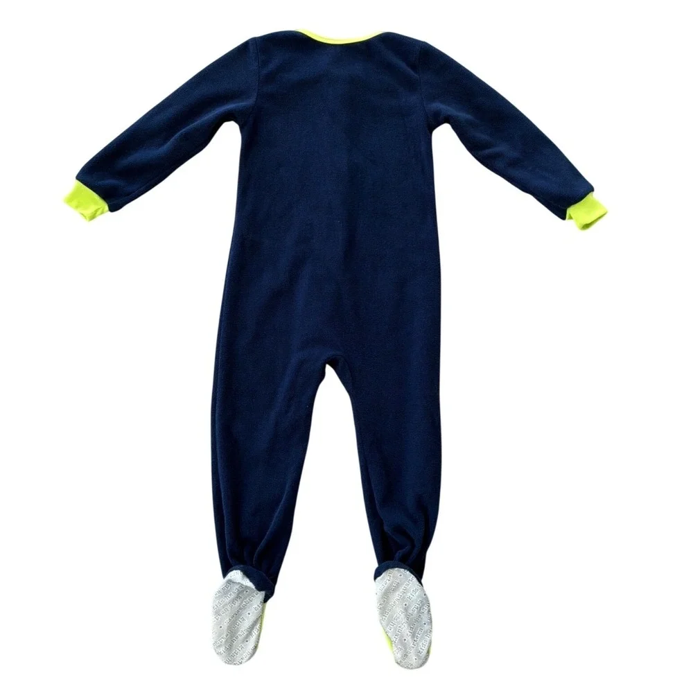 Kids Headquarters Boys Alien Scientist Fleece Footed Pajamas Navy Blue‎ 4T